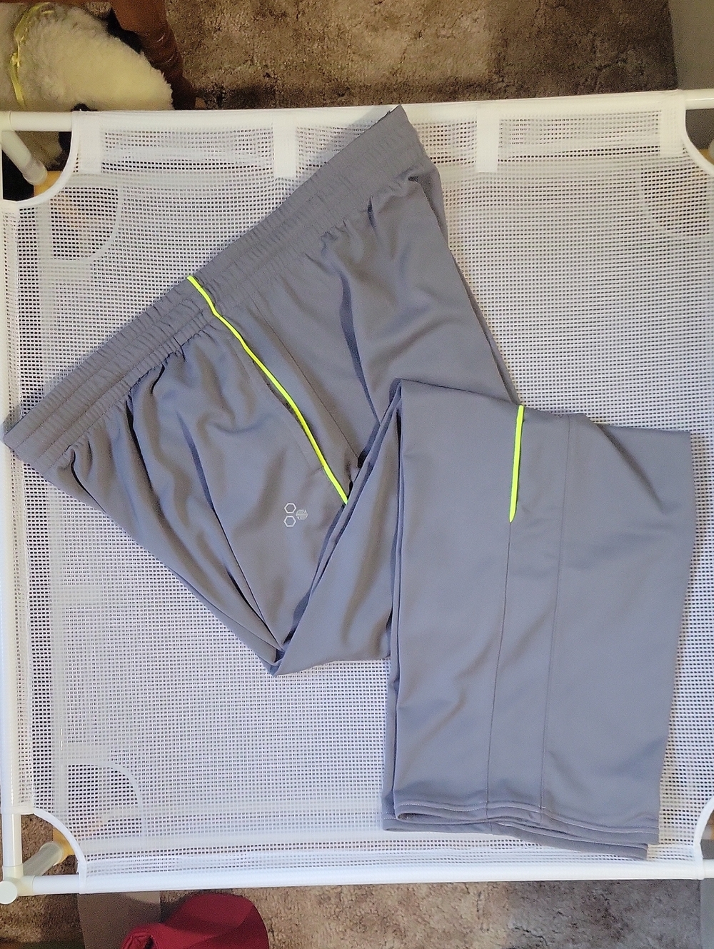 tek gear Grey Jogger Pants with Neon Yellow Trim
